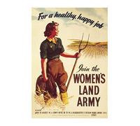 Wartime Women's Land Army Propoganda - Small - Semi Gloss - Unframed