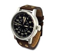 Wartime | World War II Military Watch, Vintage Luftwaffe Watch, Swiss Quartz Movement with Genuine Leather Strap and Water Resistant to 10 ATM. The Perfect Memorabilia
