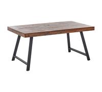 Beliani Dining Table WARTON Dark Brown 160 cm 90 cm Pine Wood
