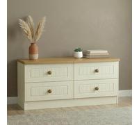 Warwick Bed Box - Cream and Oak