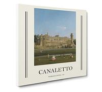 Warwick Castle By Giovanni Canaletto Canvas Print | Gallery Wrapped 30mm Frame Wall Art | 14x14 inches | Ready to Hang | Classic Cityscape Picture | Living Room Bedroom Lounge Office