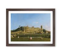 Warwick Castle By Giovanni Canaletto Classic Painting Framed Wall Art Print, Ready to Hang Picture for Living Room Bedroom Home Office Décor, Walnut A3 (46 x 34 cm)