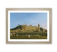 Warwick Castle By Giovanni Canaletto Classic Painting Framed Wall Art Print, Ready to Hang Picture for Living Room Bedroom Home Office Décor, Oak A4 (34 x 25 cm)