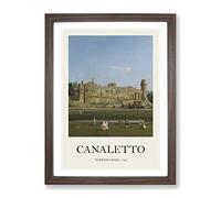 Warwick Castle By Giovanni Canaletto Exhibition Museum Painting Framed Wall Art Print, Ready to Hang Picture for Living Room Bedroom Home Office Décor, Walnut A2 (64 x 46 cm)