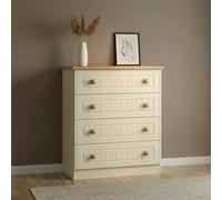Warwick Chest - 4 Drawer - Cream and Oak