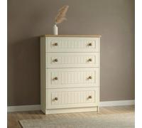 Warwick Chest - 4 Drawer - Deep - Cream and Oak