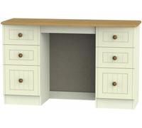Warwick Cream and Oak 6 Drawer Double Dressing Table