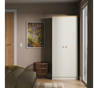 Warwick Tall Wardrobe Cream & Oak 2 Doors 1 Shelf 74cm