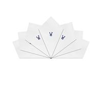 Warwick & Vance 7 Pack Of Mens/Gentlemens White Satin Bordered Handkerchiefs With Blue Embroidered Initials, Letter W