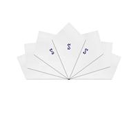 Warwick & Vance 7 Pack Of Mens/Gentlemens White Satin Bordered Handkerchiefs With Blue Embroidered Initials, Letter S