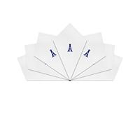 Warwick & Vance 7 Pack Of Mens/Gentlemens White Satin Bordered Handkerchiefs With Blue Embroidered Initials, Letter A