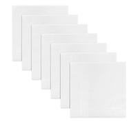 Warwick & Vance Men's 100% Cotton Handkerchiefs Pack Of 7, White Hankies With Satin Stripe Borders, 40 x 40cm