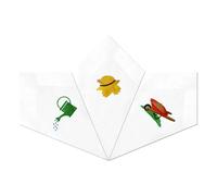 Warwick & Vance Pack Of 3 Womens/Ladies Gardening Embroidery Design HandkerchiefsWith Satin Stripe Borders, 100% Cotton, 29 x 29cm