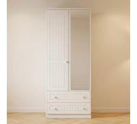 Warwick Wardrobe - 2 Door - 1 Mirror - Combi - White