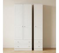 Warwick Wardrobe - 3 Door - 4 Drawers - Tall - Triple - White