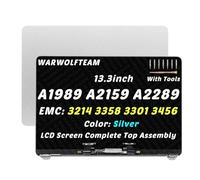 WARWOLFTEAM 13.3" Screen Replacement for MacBook Pro Retina A2159 A2289 A1989 EMC 3214 EMC 3358 EMC 3456 EMC 3301 True Tone 2018 2019 2020 LCD Display Assembly Kit 661-10037(Silver)