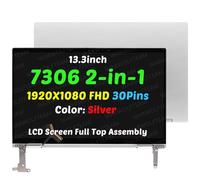 WARWOLFTEAM 13.3inch LED LCD 1920X1080 FHD Touch Screen Digitizer Replacememnt Whole Hinge-up Assembly for Dell Inspiron 13 7306 2-in-1 FHDKN(Silver)