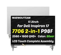WARWOLFTEAM 17.3inch Compatible with Dell Inspiron 17 7706 2-in-1 P98F P98F001 06MWPG 7TD3M 2560 x 1600 QHD+ LCD LED Touch Screen Replacement Whole Hinge-up Assembly(Silver)
