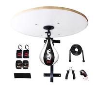 WARX Heavy Duty Adjustable Speed Ball Platform Set Hand Eye Coordination Swivel Boxing Punching Bag Stand Workout Kit (White)