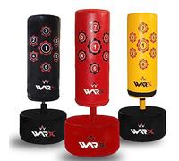 WARX Kids/Junior Boxing Free Standing Sand Base Punch bag Set Freestanding Bag + Gloves (Red)
