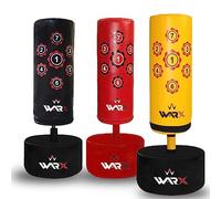 WARX Kids/Junior Boxing Free Standing Sand Base Punch bag Set Freestanding Bag + Gloves (Yellow)