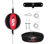WARX Leather Double End Dodge Red Speed Ball MMA Boxing Floor to Ceiling Punching Bag Training