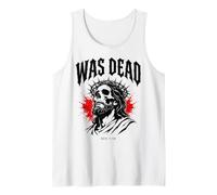 was Dead Jesus REV 1:18 Christian Death Metal Tank Top