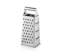 WAS Germany Square Grater - Ideal for Parmesan or Vegetables - Grater with 4 Different Grating Surfaces - Made of Stainless Steel - 10 x 7.3 x 19.2 cm, 24 cm Height with Handle