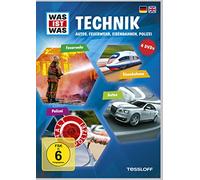WAS IST WAS DVD-Box Technik: Feuerwehr, Eisenbahn, Polizei, Autos. Zweisprachig: Deutsch und Englisch