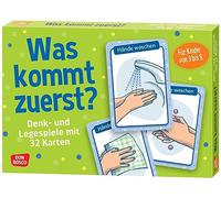 Was kommt zuerst?: Denk- und Legespiele mit 32 Karten für Kinder von 3 bis 8