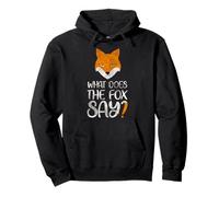 Was sagt der Fuchs Funny Animal Word Game Foxes Pullover Hoodie