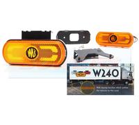 WAS W240 Combined Amber LED Side Marker Indicator Light With Down Perimeter Line