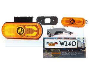WAS W240 Combined Amber LED Side Marker Indicator Light With Down Perimeter Line