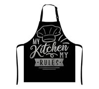 Wasach Be quote about cooking Apron, My Kitchen my Rules Bib with Adjustable Neck for Men Women,Suitable for Home Kitchen Cooking Waitress Chef Grill Bistro Baking BBQ