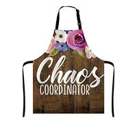 Wasach Chaos Coordinator Funny Quote Bib Apron with Adjustable Neck for Men Women,Suitable for Home Kitchen Cooking Waitress Chef Grill Bistro Baking BBQ Apron
