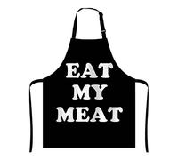 Wasach Funny Apron: Rude BBQ Gift for Dad, Eat My Meat, Offensive but hilarious Cooking Apron