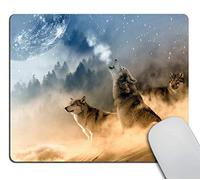 Wasach Gaming Mouse Pad Custom,The Wolf and The Moon Mousepad Non-Slip Rubber Gaming Mouse Pad Rectangle Mouse Pads for Computers Laptop