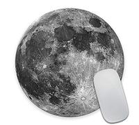 Wasach Moon Round Mouse Pad,Earth Grey moon Fashion Design Circular Mousepad With Rubber 20cm
