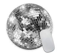Wasach Silver Disco Ball Round Custom, Cute, Coaster Mouse Pads for Computers & Laptops