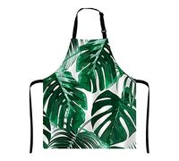 Wasach Tropical Palm Leaves Apron, Jungle Leaves,Adjustable Neck Bib for Men Women,Suitable for Kitchen Cooking Waitress Chef