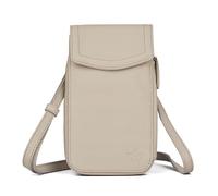 WASAMA Genuine Leather Crossbody Phone Bag for Women, Medium Detachable-Strap Mobile Phone Bag with Button Flap, two card slot and additional zipped storage, Ideal for Travel & Everyday Use-Off White
