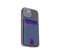 WASAMA Unisex Leather Stick-on Card Holder Colours Available | Multiple Card Slots, for Phone case | RFID Protection | The Handy Compact (Navy Blue)
