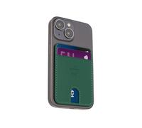 WASAMA Unisex Leather Stick-on Card Holder Colours Available | Multiple Card Slots, for Phone case | RFID Protection | The Handy Compact (Dark Forest Green)