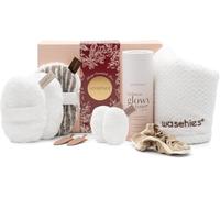 Waschies Deluxe Beauty Gift Box - Includes Reusable Makeup Remover, Exfoliating & Toner Pads, Hair Towel, Glowy Toner & Hair Accessories - Eco-Friendly Gift Set - Suitable For All Skin Types