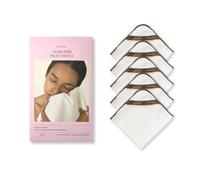 Waschies Ultra-Fine Face Cloths - Pack of 5 in Brown/White - Soft, Absorbent Towels for Gentle Drying - Minimise Irritation & Bacterial Spread - Washable, Reusable & Eco-Friendly - For All Skin Types