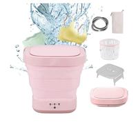 Waschmaschine Camping mit 2 Modi Trocknen und UV Mobile Waschmaschine 4D-Wellenrad,Hohe Leistung für Camping,Reisen,Wohnung,Pink