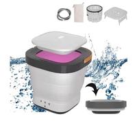 Waschmaschine Camping mit 4/6 Huors Trocknung und UV Waschmaschine Mini mit Ultraschallturbine,Touchscreen für Unterwäsche,Socken,Babykleidung,White