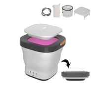 Waschmaschine Mini mit 4/6 Huors Trocknung und UV Camping Mobile Waschmaschine 350PRM,4D-Wellenrad für Haushalt,Apartment,Hotel,White