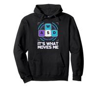 WASD It's What Moves Me Funny Retro PC Gaming Men Women Pullover Hoodie