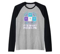 WASD It's What Moves Me Funny Retro PC Gaming Men Women Raglan Baseball Tee